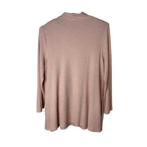 Chicos Zenergy 2-Piece Pink Waffle-Knit Cardigan & Tank Set Size 16/18 Resort - Picture 2 of 15